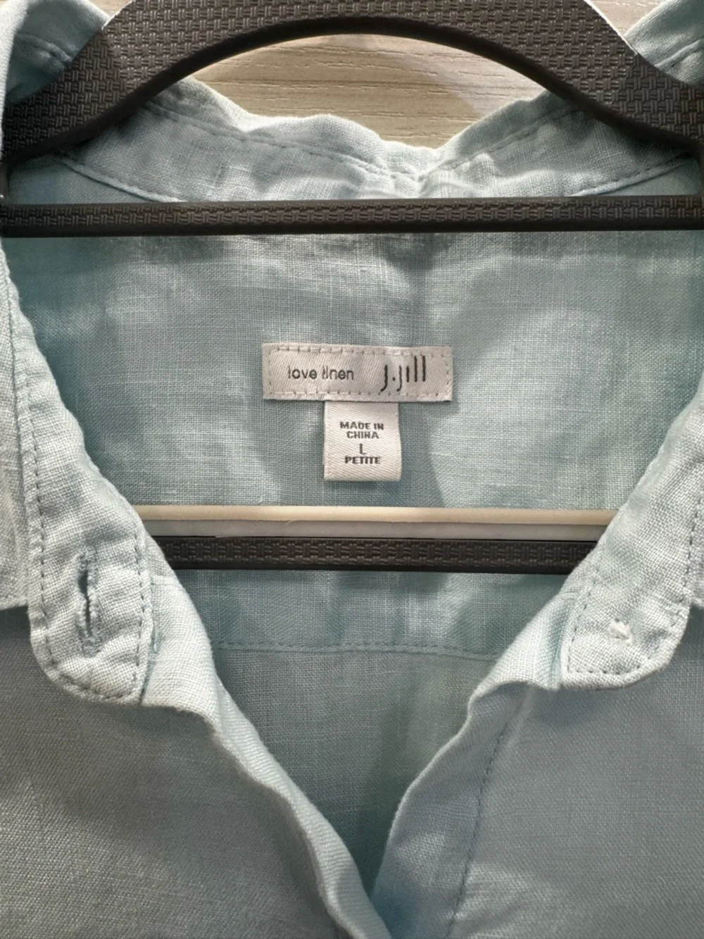 J. Jill Sleeveless Pale Blue Button-Front 100% LinenTunic size Large - Picture 2 of 6